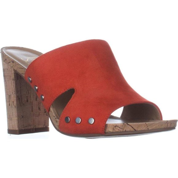Franco Sarto Shoes - Franco Sarto Suede Cork Mules Slides Heels SZ 8.5